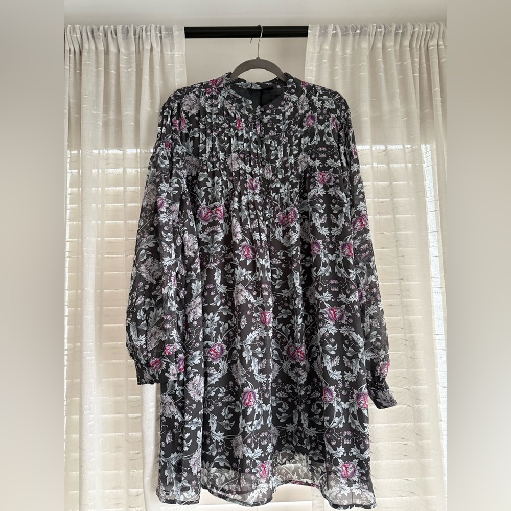 Lane Bryant Gray and Pink Floral Dress